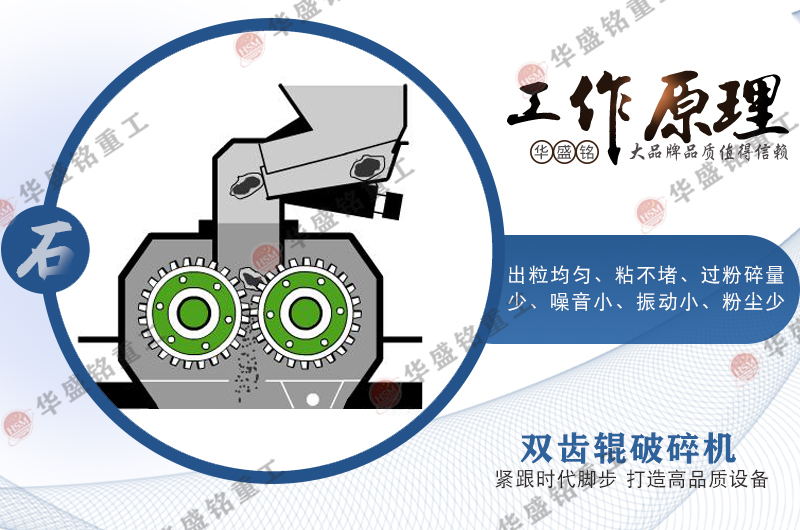 雙(shuang)齒輥(gun)破(po)碎(sui)機工作(zuo)原理